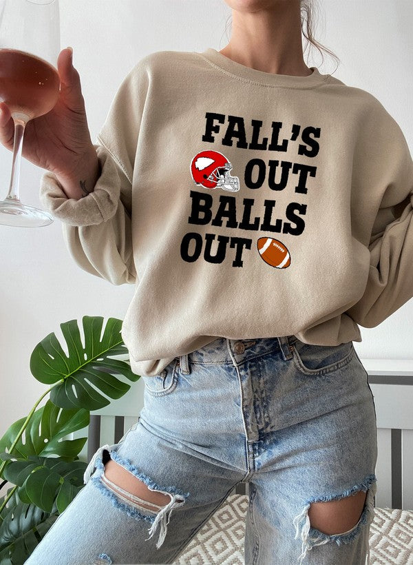 Falls Out Balls Out Sweat Shirt shopmerchmallow Virgin Teez - Black Hoodie