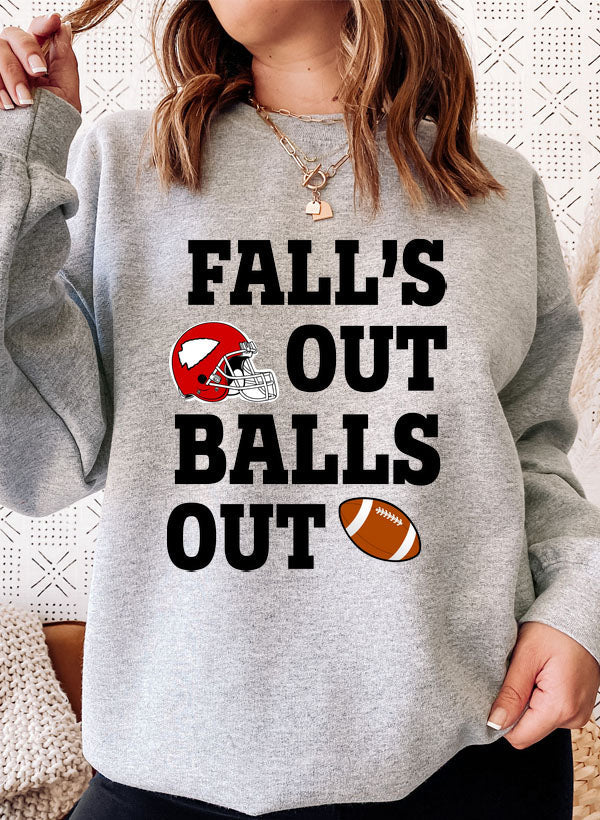 Falls Out Balls Out Sweat Shirt shopmerchmallow Virgin Teez - Black Hoodie
