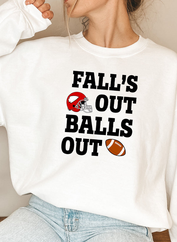 Falls Out Balls Out Sweat Shirt shopmerchmallow Virgin Teez - Black Hoodie