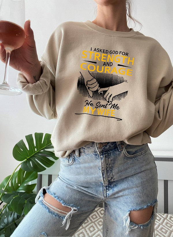 He Sent me My Wife Sweat Shirt shopmerchmallow Virgin Teez - Black Hoodie