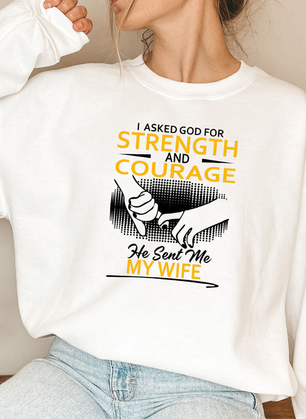 He Sent me My Wife Sweat Shirt shopmerchmallow Virgin Teez - Black Hoodie