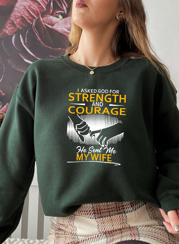 He Sent me My Wife Sweat Shirt shopmerchmallow Virgin Teez - Black Hoodie