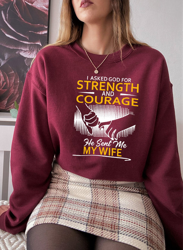 He Sent me My Wife Sweat Shirt shopmerchmallow Virgin Teez - Black Hoodie