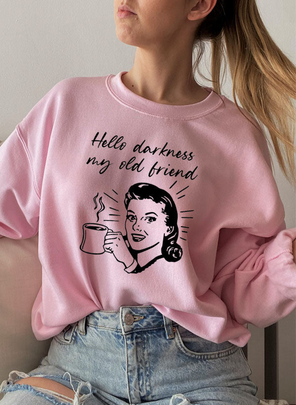Hello Darkness My Old Friend Coffee Sweat Shirt shopmerchmallow Virgin Teez - Black Hoodie