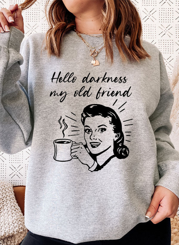 Hello Darkness My Old Friend Coffee Sweat Shirt shopmerchmallow Virgin Teez - Black Hoodie