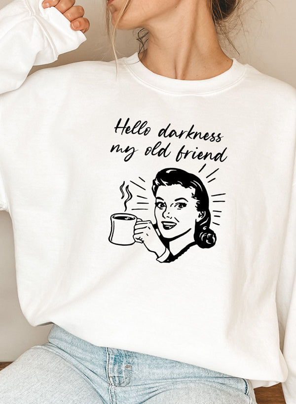 Hello Darkness My Old Friend Coffee Sweat Shirt shopmerchmallow Virgin Teez - Black Hoodie