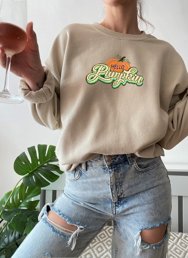 Hello Pumpkin Sweat Shirt shopmerchmallow Virgin Teez - Black Hoodie