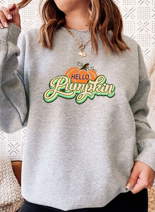 Hello Pumpkin Sweat Shirt shopmerchmallow Virgin Teez - Black Hoodie