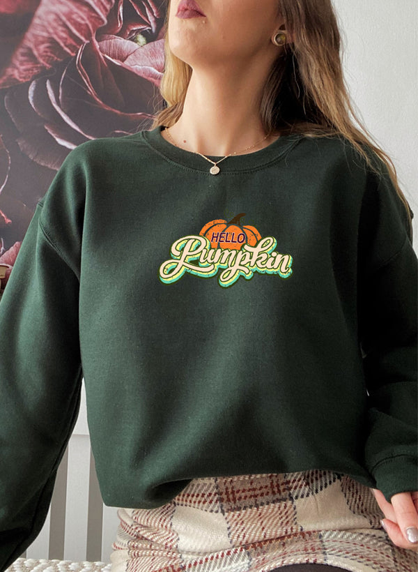 Hello Pumpkin Sweat Shirt shopmerchmallow Virgin Teez - Black Hoodie