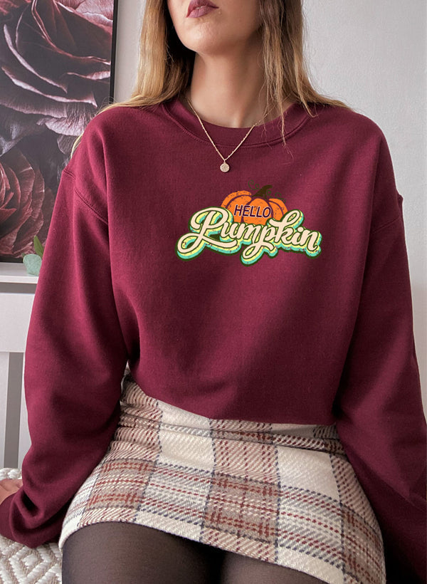 Hello Pumpkin Sweat Shirt shopmerchmallow Virgin Teez - Black Hoodie