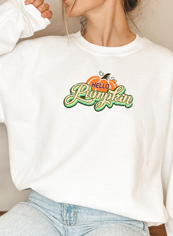 Hello Pumpkin Sweat Shirt shopmerchmallow Virgin Teez - Black Hoodie