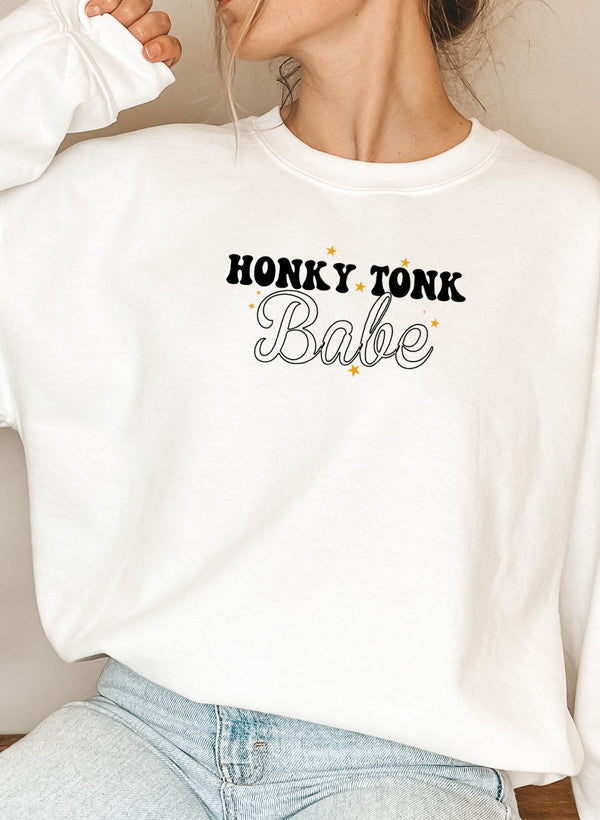 Honky Tonk Babe Sweat Shirt shopmerchmallow Virgin Teez - Black Hoodie