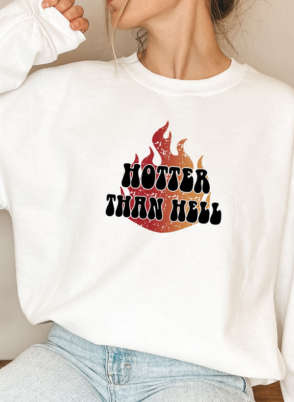 Hotter Than Hell Sweat Shirt shopmerchmallow Virgin Teez - Black Hoodie