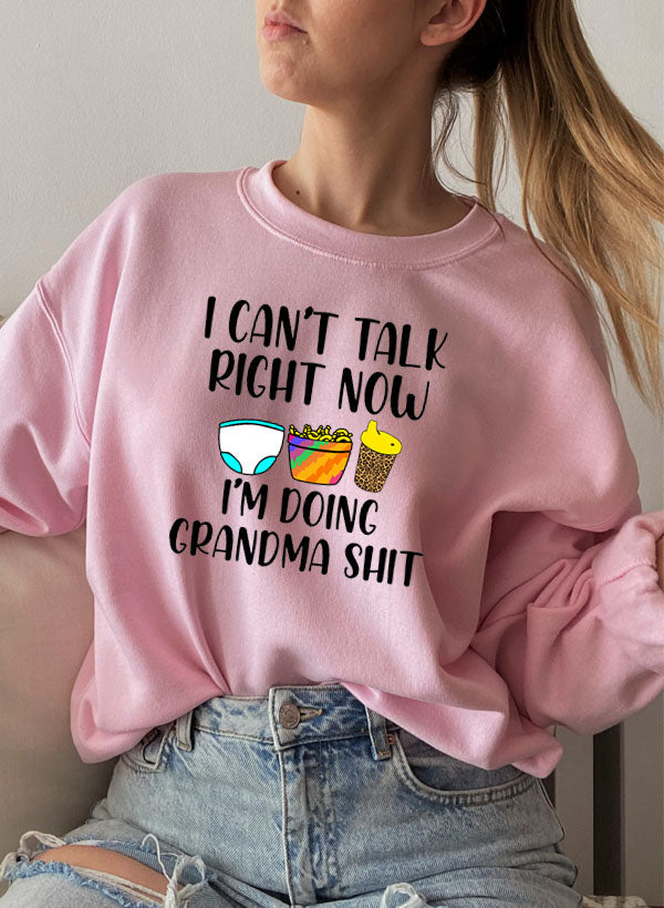 I Cant Talk Right Now Im Doing Grandma Stuff Sweat Shirt shopmerchmallow Virgin Teez - Black Hoodie
