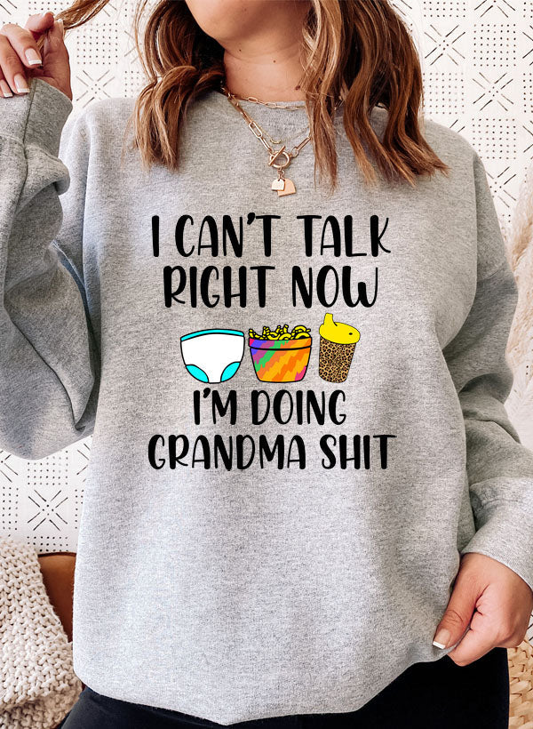 I Cant Talk Right Now Im Doing Grandma Stuff Sweat Shirt shopmerchmallow Virgin Teez - Black Hoodie