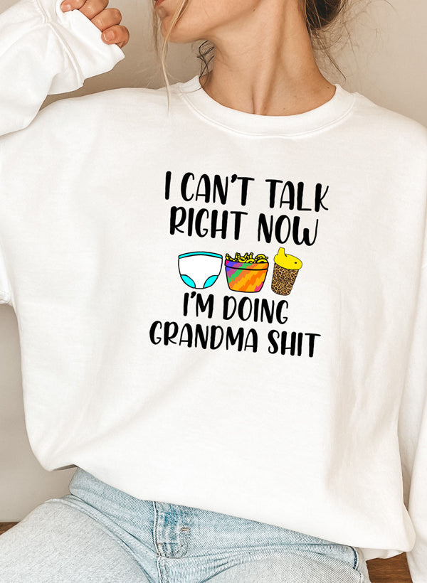 I Cant Talk Right Now Im Doing Grandma Stuff Sweat Shirt shopmerchmallow Virgin Teez - Black Hoodie