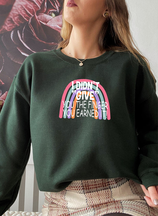 I Didnt Give You The Finger Sweat Shirt shopmerchmallow Virgin Teez - Black Hoodie