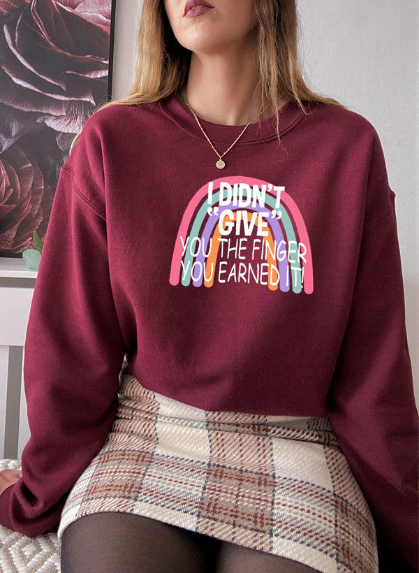 I Didnt Give You The Finger Sweat Shirt shopmerchmallow Virgin Teez - Black Hoodie