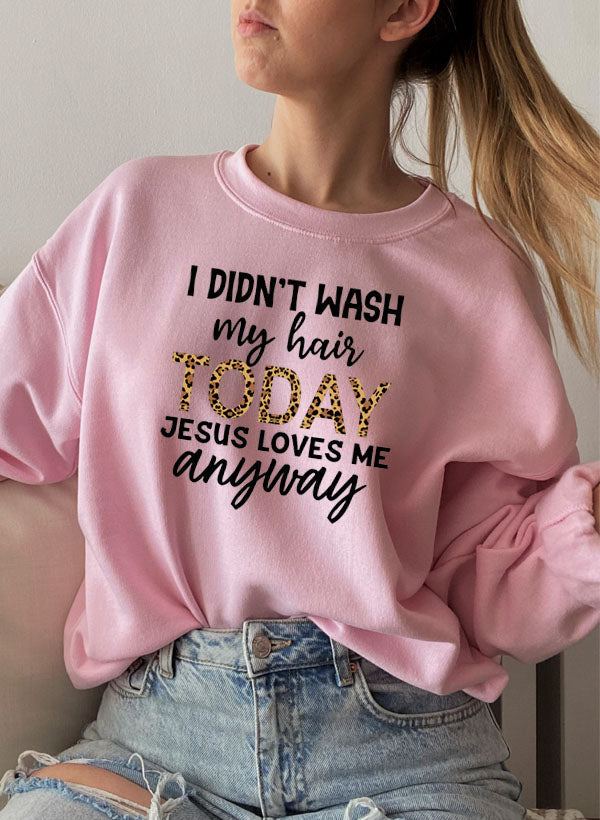 I Didnt Wash My Hair Today Sweat Shirt shopmerchmallow Virgin Teez - Black Hoodie