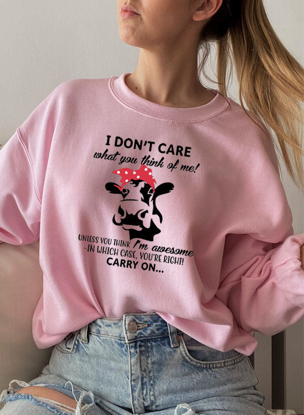 I Dont Care What You Think Of Me Sweat Shirt shopmerchmallow Virgin Teez - Black Hoodie