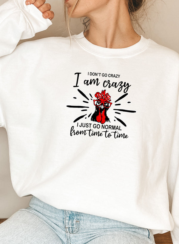 I Dont Go Crazy I Am Crazy I Just Go Normal From Time To Time Sweat Shirt shopmerchmallow Virgin Teez - Black Hoodie