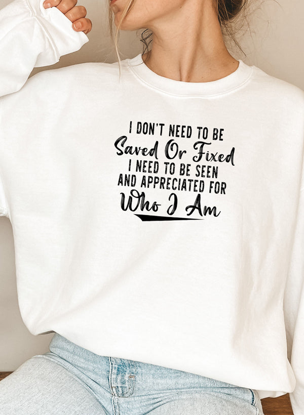 I Dont Need To Be Saved Or Fixed Sweat Shirt shopmerchmallow Virgin Teez - Black Hoodie