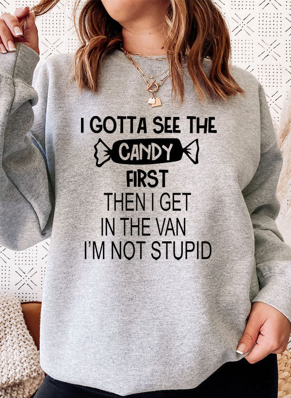 I Gotta See The Candy First Sweat Shirt shopmerchmallow Virgin Teez - Black Hoodie