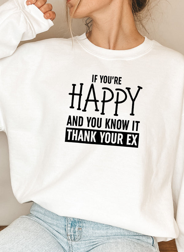 If Youre Happy And You Know It Sweat Shirt shopmerchmallow Virgin Teez - Black Hoodie