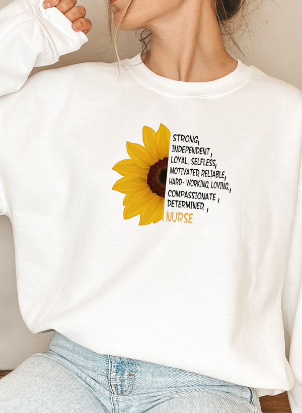 Sunflower Nurse Sweat Shirt shopmerchmallow Virgin Teez - Black Hoodie