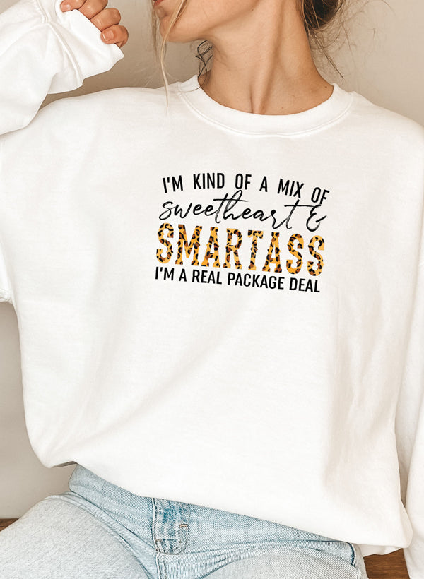 Sweetheart & Smartass Sweat Shirt shopmerchmallow Virgin Teez - Black Hoodie