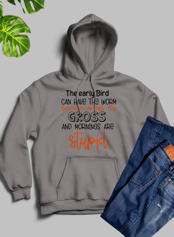 The Early Bird Can Have The Worm Hoodie shopmerchmallow Virgin Teez - Black Hoodie
