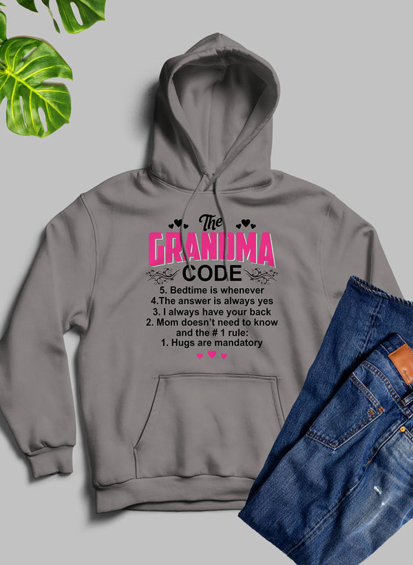 The Grandma Code Hoodie shopmerchmallow Virgin Teez - Black Hoodie