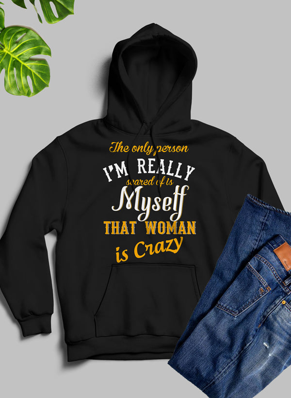 The Only Person I'm Really Scared Of Hoodie shopmerchmallow Virgin Teez - Black Hoodie