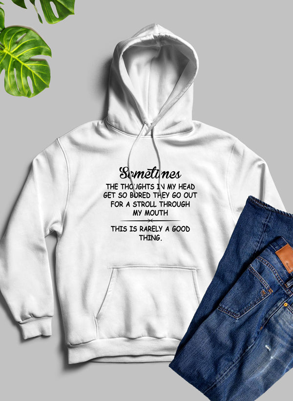 The Thoughts In My Head Get So Bored Hoodie shopmerchmallow Virgin Teez - Black Hoodie