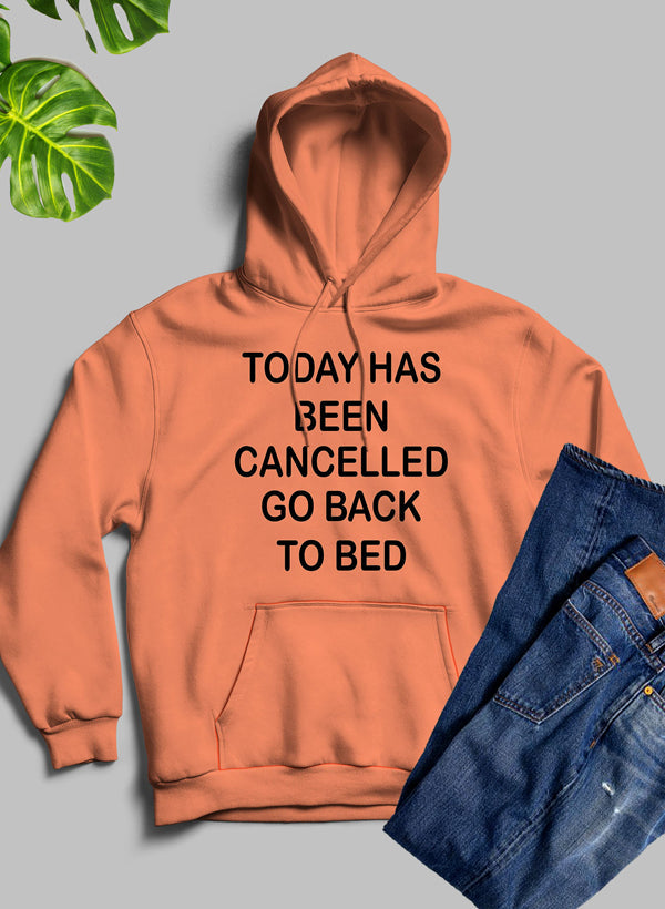 Today Has Ben Cancelled Hoodie shopmerchmallow Virgin Teez - Black Hoodie
