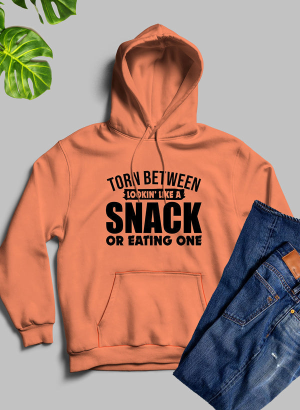 Torn Between Lookin Like A Snack Or Eating One Hoodie shopmerchmallow Virgin Teez - Black Hoodie