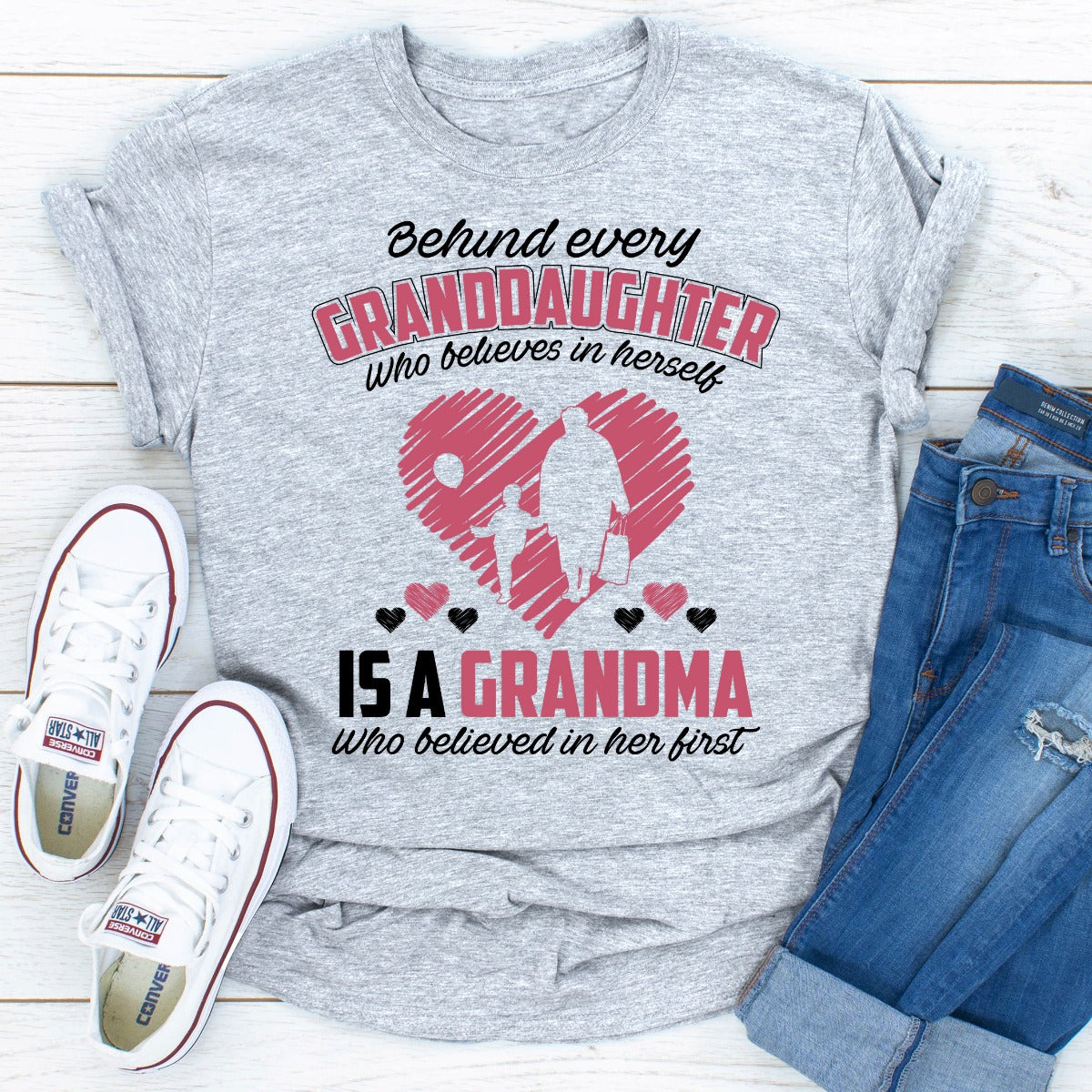 Behind Every Granddaughter T-Shirt shopmerchmallow Behind Every Granddaughter T-Shirt