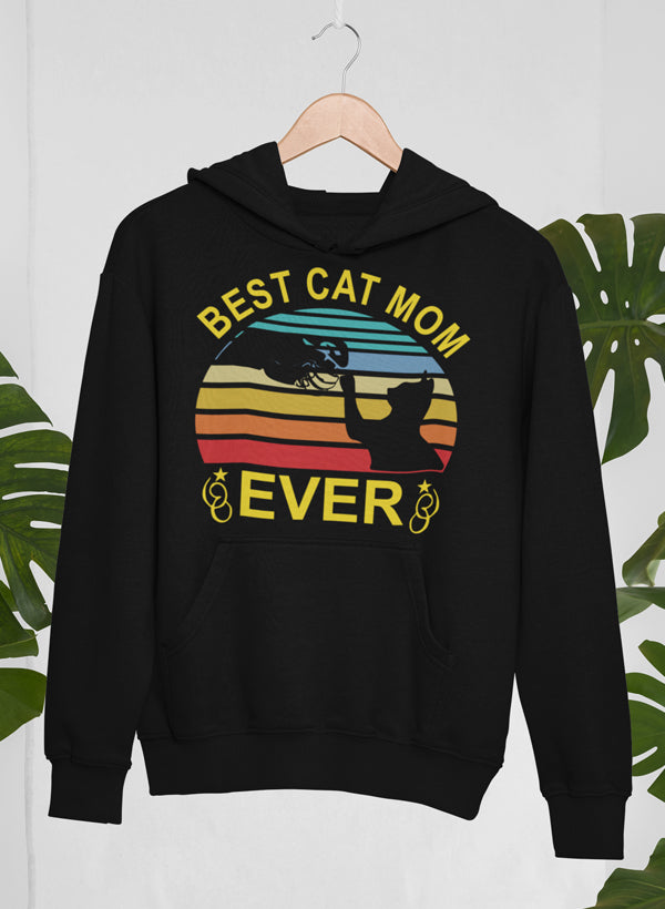 Best Cat Mom Ever Hoodie shopmerchmallow Virgin Teez - Black Hoodie