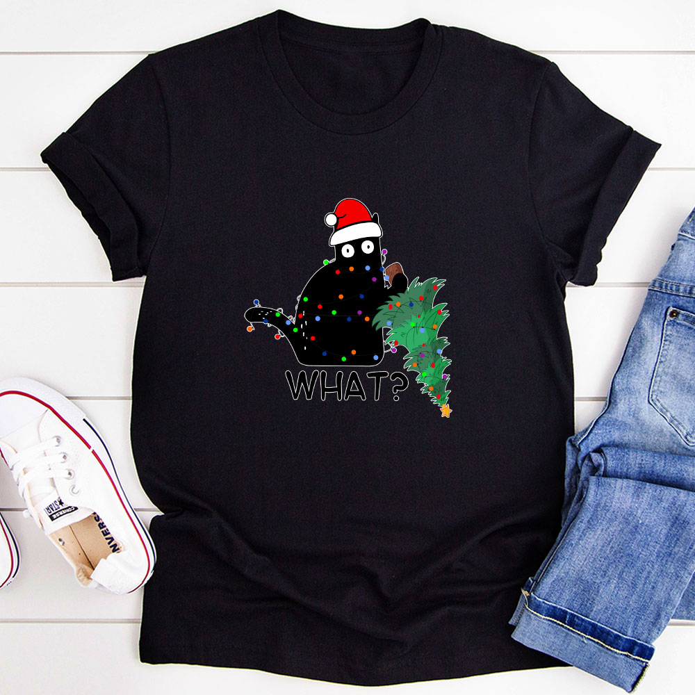 What Cat Christmas Tree T-Shirt shopmerchmallow What Cat Christmas Tree T-Shirt