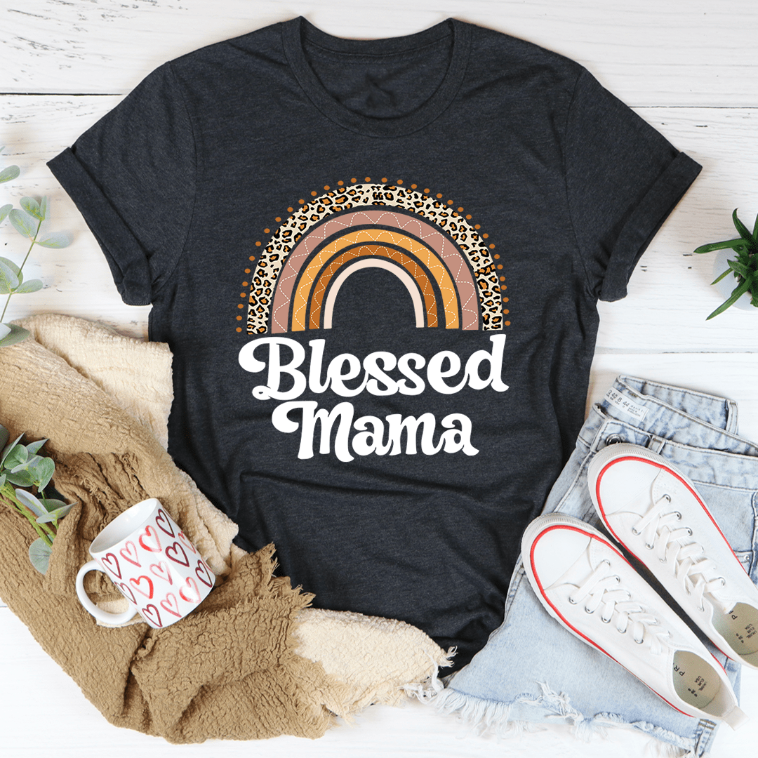 Blessed Mama Boho Rainbow T-Shirt shopmerchmallow Blessed Mama Boho Rainbow T-Shirt
