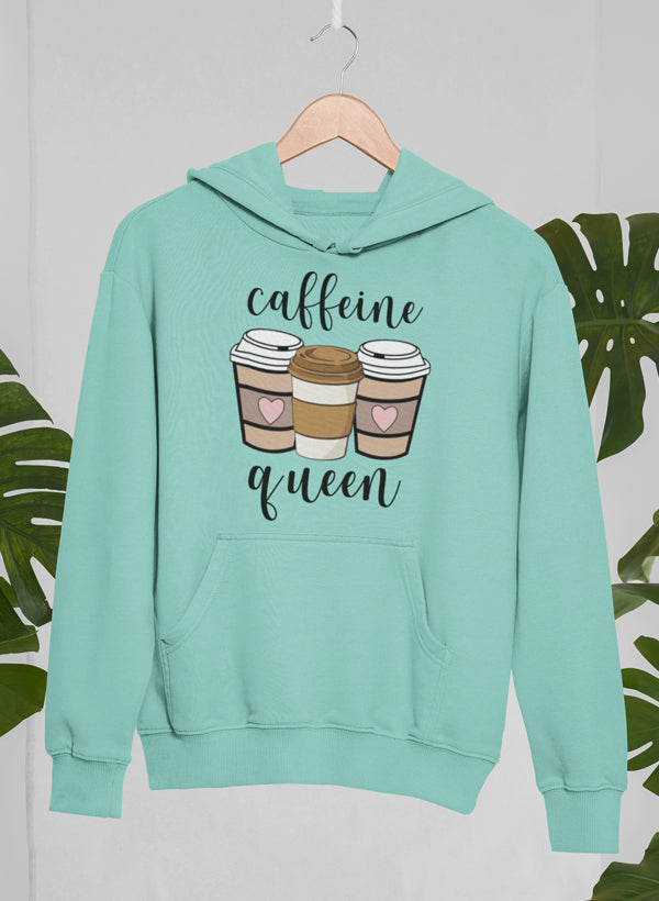 Caffeine Queen Hoodie shopmerchmallow Virgin Teez - Black Hoodie