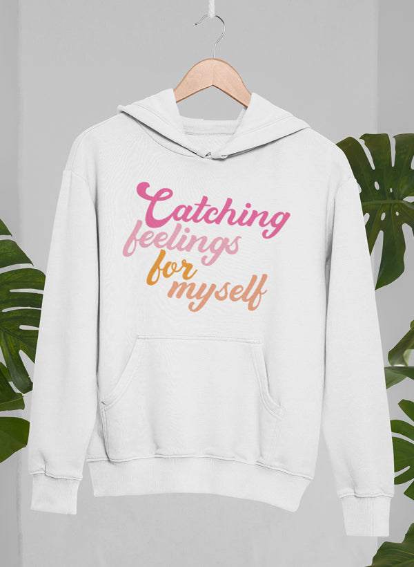 Catching Feelings Hoodie shopmerchmallow Virgin Teez - Black Hoodie