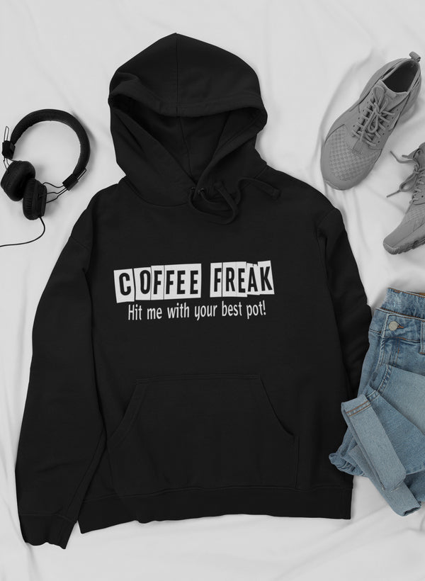 Coffee Freak Hoodie shopmerchmallow Virgin Teez - Black Hoodie