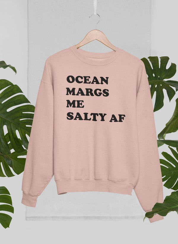 Ocean Margs Me Salty AF Sweat Shirt shopmerchmallow Virgin Teez - Black Hoodie