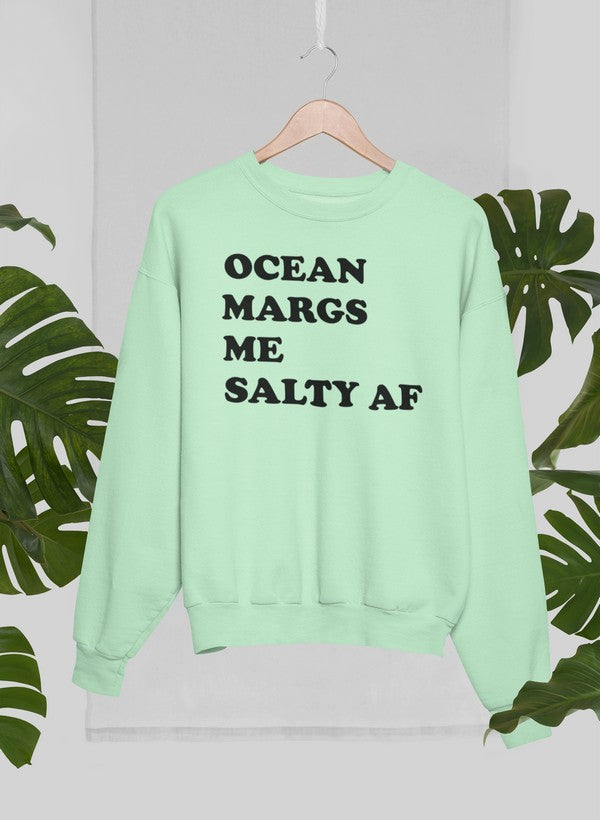 Ocean Margs Me Salty AF Sweat Shirt shopmerchmallow Virgin Teez - Black Hoodie