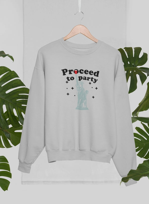 Proceed To Party Sweat Shirt shopmerchmallow Virgin Teez - Black Hoodie