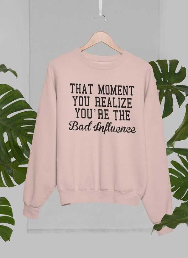 Bad Influence Sweat Shirt shopmerchmallow Virgin Teez - Black Hoodie