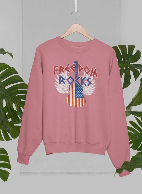 Freedom Rocks Sweat Shirt shopmerchmallow Virgin Teez - Black Hoodie