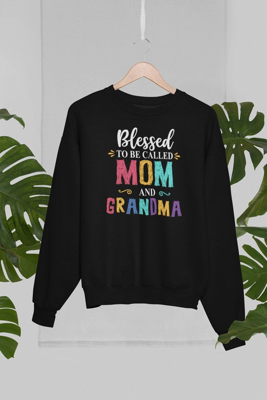 Blessed To Be Called Mom and Grandma Sweat Shirt shopmerchmallow Virgin Teez - Black Hoodie