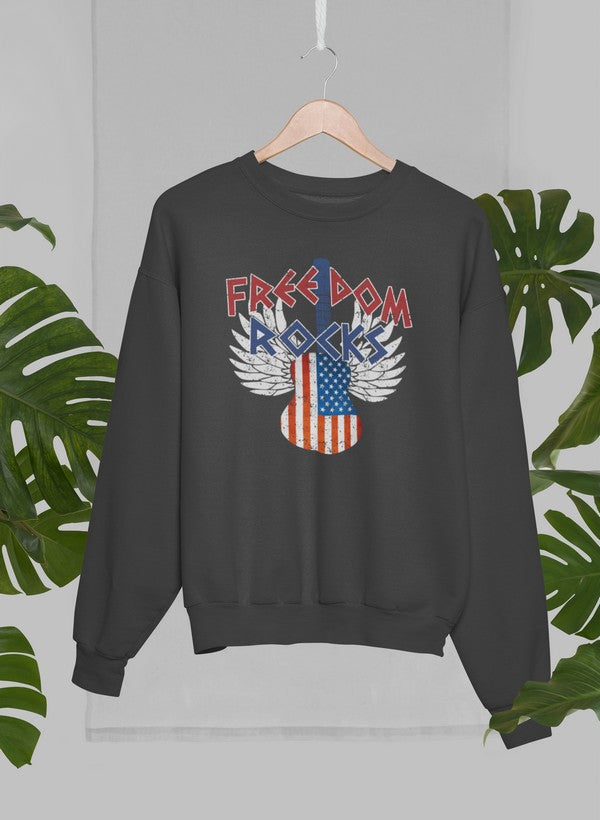 Freedom Rocks Sweat Shirt shopmerchmallow Virgin Teez - Black Hoodie